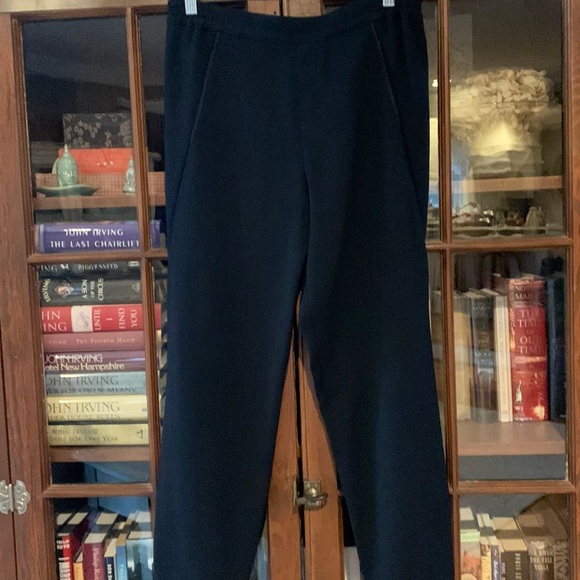 Vince Pants - VINCE BLACK JOGGERS WITH SILK SIDE STRIPE AND POCKETS